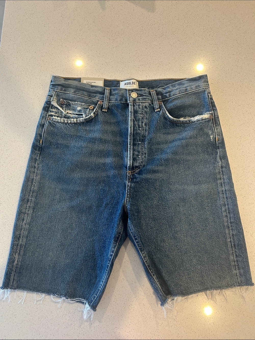 AGOLDE Women’s Denim Shorts in Dark Blue